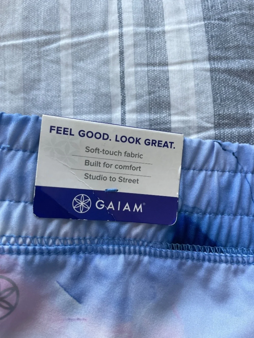 NEW Gaiam Women’s Shorts, Kennedy Print Blue Ice, Size XXL
